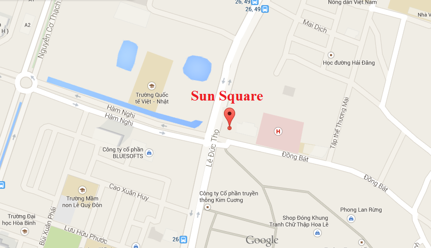 Vị trí chung cư Sun Square vô cùng thuận lợi